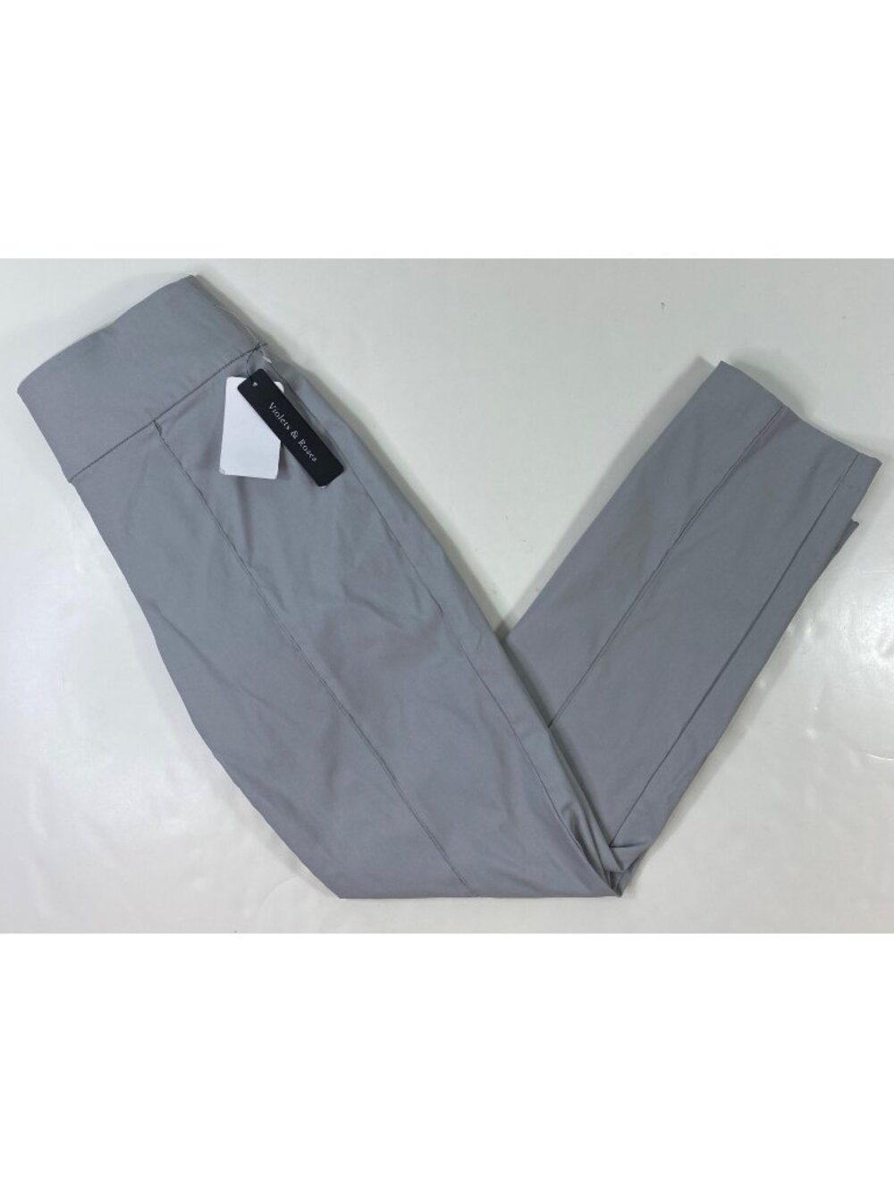 Violets & Roses Womens Gray Stretchy Slim Fit High Waisted Pants Size 4